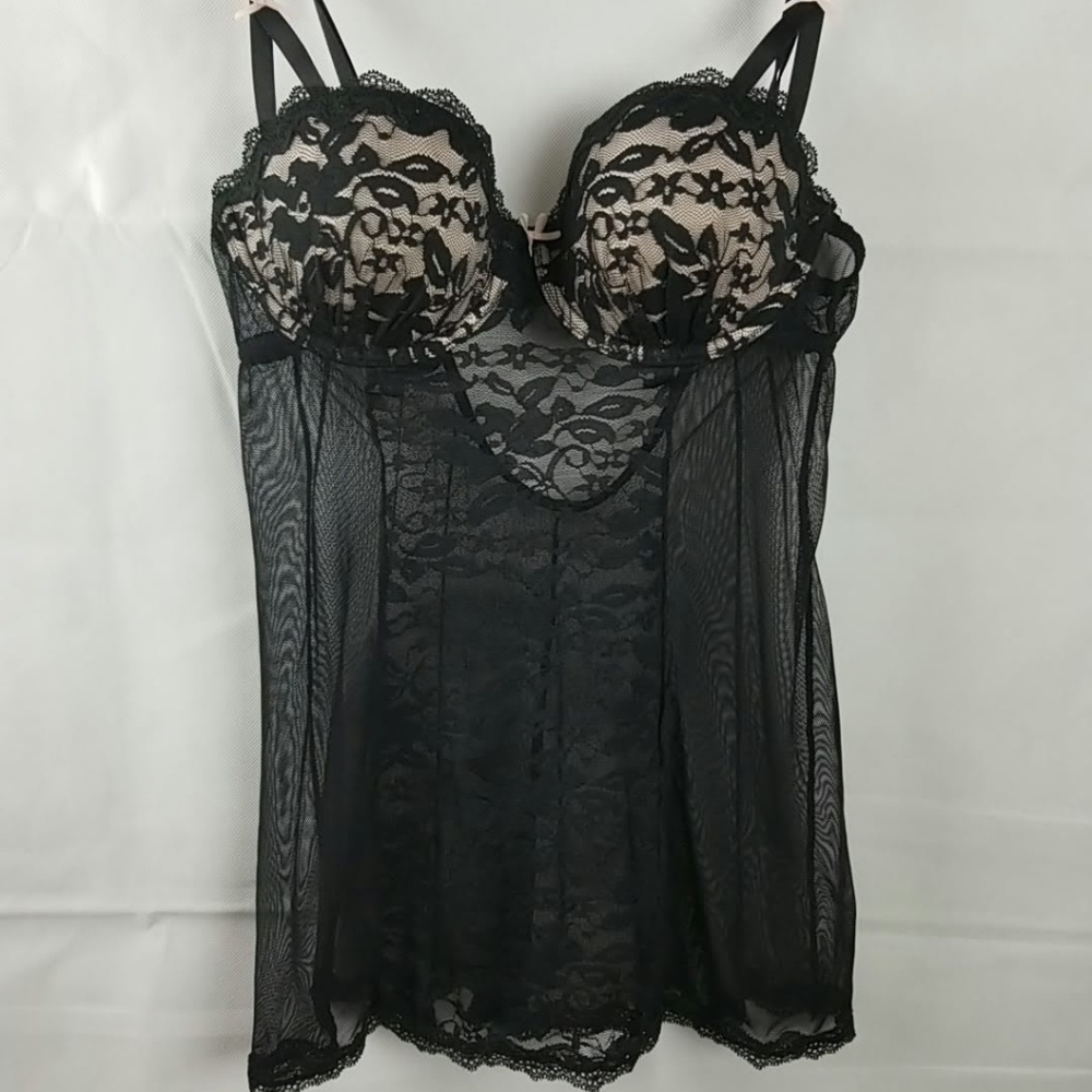 GILLIGAN & O'Malley Black Lace Babydoll I XS - Picture 1 of 5